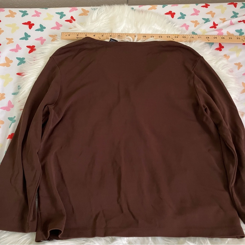 New York & Company Chocolate Brown Top